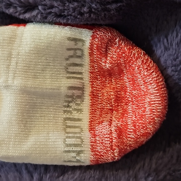 Fruit Of The Loom 4 Pack Kids Brand New White Quarter Socks Red Gray Cushion 3-5 - Picture 3 of 4